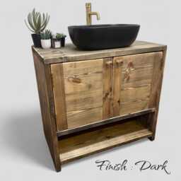 Anna - Handmade Solid Pine Bathroom Vanity Unit Redwood Timber Cupboard