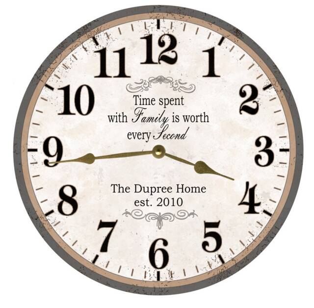 Personalized Family Name Clock - Time Spent With Is Worth Every Second Clock - image 1
