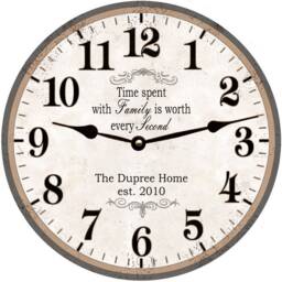 Personalized Family Name Clock - Time Spent With Is Worth Every Second Clock - thumbnail 3