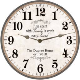 Personalized Family Name Clock - Time Spent With Is Worth Every Second Clock - thumbnail 2