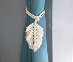 Macrame Feather Curtain Tiebacks Boho Nursery Decor - thumbnail 1