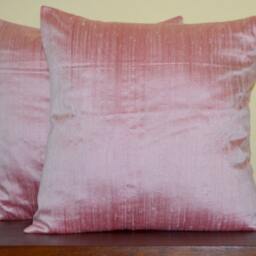 Baby Pink Dupioni Pure Silk Cushion Cover/Sham 20 X - D 366 - thumbnail 2