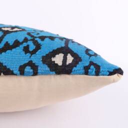 Vintage Turkish Kilim Pillow Cover Handwoven Wool Cushion - 16x16 - thumbnail 4