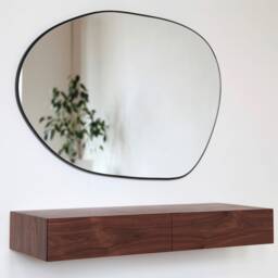 Minimalist Floating Dressing Table/Vanity - Made Of American Walnut - thumbnail 2