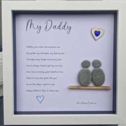 Personalised Father's Day Gift From Son Or Daughter Pebble Picture, Pebble Frame, , Birthday Present, Daddy. Dad - thumbnail 3
