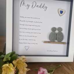 Personalised Father's Day Gift From Son Or Daughter Pebble Picture, Pebble Frame, , Birthday Present, Daddy. Dad - thumbnail 4