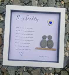 Personalised Father's Day Gift From Son Or Daughter Pebble Picture, Pebble Frame, , Birthday Present, Daddy. Dad