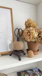 Cast Iron Twine Holder With Scissors/ Rustic Garden String Dispenser Jute Twine/ Vintage Gift, Potting Shed & Florist Decor