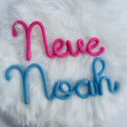 Personalised Kids Knitted Wire Name Sign - Baby Names Nursery New Gifts Room Wall Decor Rope Words Playroom - thumbnail 3