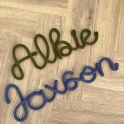 Personalised Kids Knitted Wire Name Sign - Baby Names Nursery New Gifts Room Wall Decor Rope Words Playroom - thumbnail 2