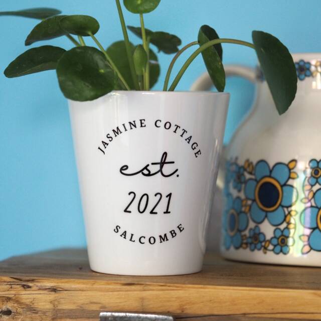New Home Plant Pot - Est Year Personalised Housewarming Gift - image 1
