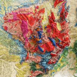 Carte G??ologique De La France - Geological Map Vintage Geology Shaded Relief - thumbnail 2