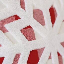 Christmas Pillows, Red Plaid Pillow Cover, Snowflake Throw Case 18x18, Holiday Cushion Decor - thumbnail 2