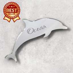Dolphin Acrylic Mirror Wall Art Personalized Engraving Available - thumbnail 1