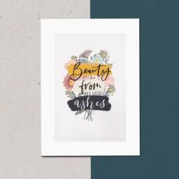 Beauty From Ashes Scripture Verse Wall Art Bible Quote Print Christian - thumbnail 3