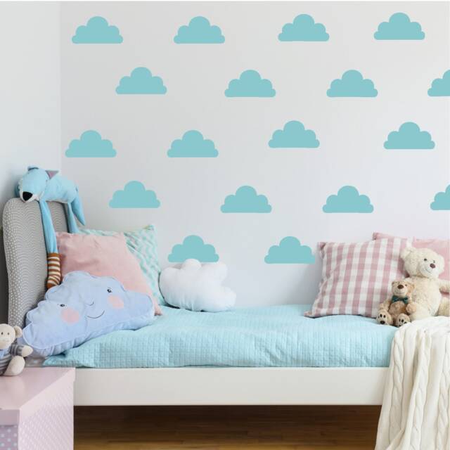 Wall Stickers White Clouds, Small Wall For Kids, Cloud On The Wall, Room Pink Clouds - image 1