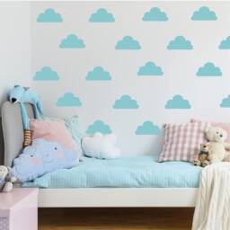 Wall Stickers White Clouds, Small Wall For Kids, Cloud On The Wall, Room Pink Clouds - thumbnail 1