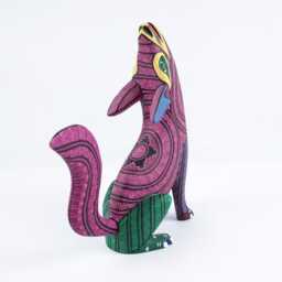 Hand Carved Copal Wood Wolf Alebrije - Mexican Folk Art Sculpture, Oaxaca Decor - thumbnail 4