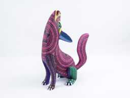 Hand Carved Copal Wood Wolf Alebrije - Mexican Folk Art Sculpture, Oaxaca Decor