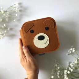 Felt Teddy Bear Sensory Book Montessori Eco Toy For Toddlers - thumbnail 1
