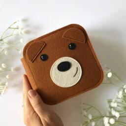 Felt Teddy Bear Sensory Book Montessori Eco Toy For Toddlers - thumbnail 3