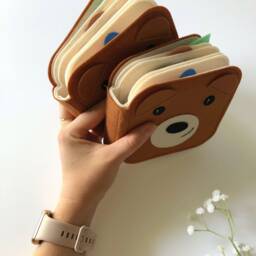 Felt Teddy Bear Sensory Book Montessori Eco Toy For Toddlers - thumbnail 2
