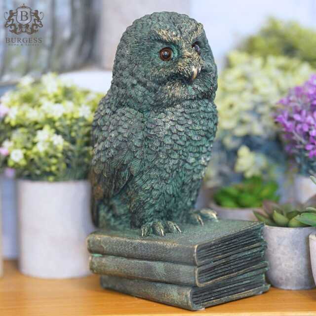 Barn Owl Bookend Resin Ornament - Home Indoor Library Statue Decoration Book End - image 1