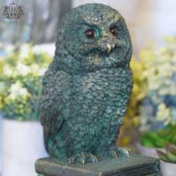 Barn Owl Bookend Resin Ornament - Home Indoor Library Statue Decoration Book End - thumbnail 3