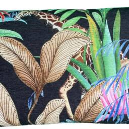 Tonga Leopard Print Cushion Cover Black Velvet Throw Pillow - 60x40cm - thumbnail 2