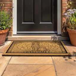 stained Glass Cat Doormat - Welcome Coir Rug For Pet Lovers - thumbnail 4