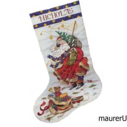 Personalised Christmas Stockings With Embroidered Father Frost - thumbnail 2