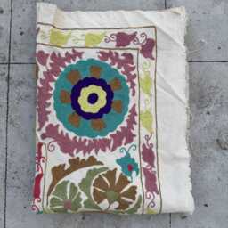 Hand-Embroidered Bohemian Cotton Suzani Quilt - Artisan Textile, Colorful Ethnic Throw Blanket, Home D??cor - thumbnail 4