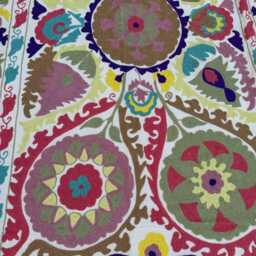 Hand-Embroidered Bohemian Cotton Suzani Quilt - Artisan Textile, Colorful Ethnic Throw Blanket, Home D??cor - thumbnail 3
