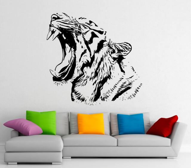 Tiger Wall Decal Vinyl Stickers Predator Animals Wildcat Interior Home Design Art Murals Bedroom Decor - 19T01R - image 1