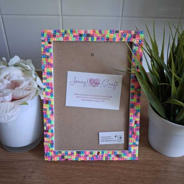 Colourful Bow Tie Clay Slices Photo Frame 5 X 7 Inches - image 1