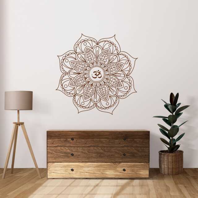 Mandala Wall Decal - Boho Tattoo For Meditation Yoga Sticker Zen Art Indian Decor Design 007 - image 1
