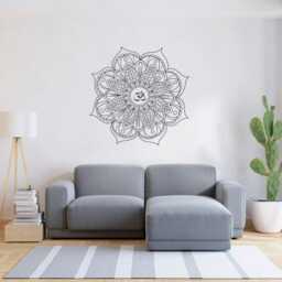 Mandala Wall Decal - Boho Tattoo For Meditation Yoga Sticker Zen Art Indian Decor Design 007 - thumbnail 3