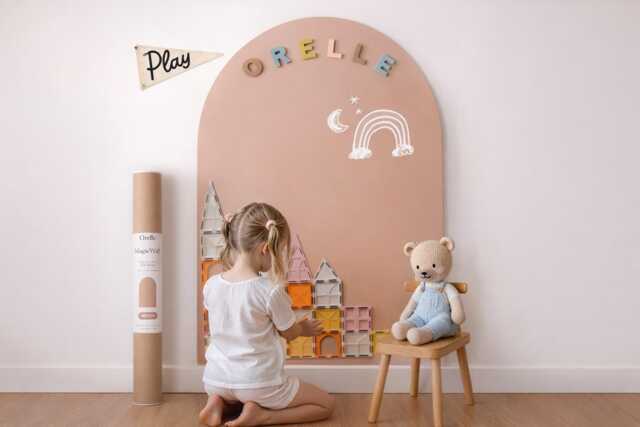 Orelle Magicwall - Magnetic Wall Decal Arch For Kids Renter-Friendly Chalkboard Magnet Playroom Decor 24 X 39 - image 1