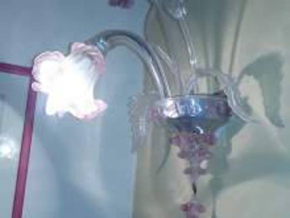 Sconces, Wall Lamp Or Applique, in Murano Blown Glass, With 2 More Lights, & Spare Parts For Sconces Chandeliers Broken Pieces