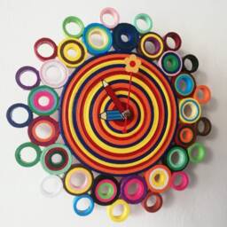 Small Wall Clock, Teacher Gift, Preschool Present, Paper Kids Room Decoration - thumbnail 2