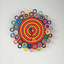 Small Wall Clock, Teacher Gift, Preschool Present, Paper Kids Room Decoration - thumbnail 1
