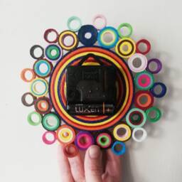 Small Wall Clock, Teacher Gift, Preschool Present, Paper Kids Room Decoration - thumbnail 3
