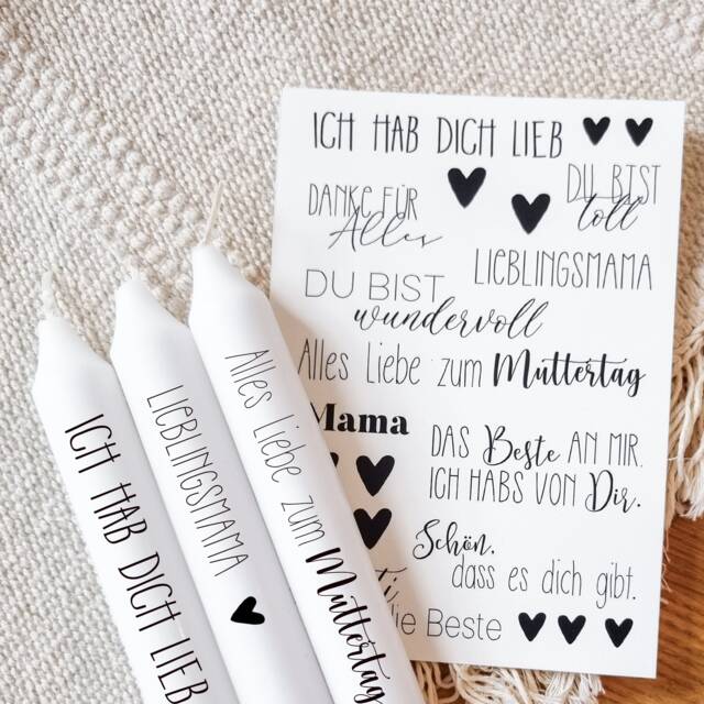 Candle Tattoos Various Motifs - Water Slide Film Decorating Candles Sayings Mother's Day Father's - image 1