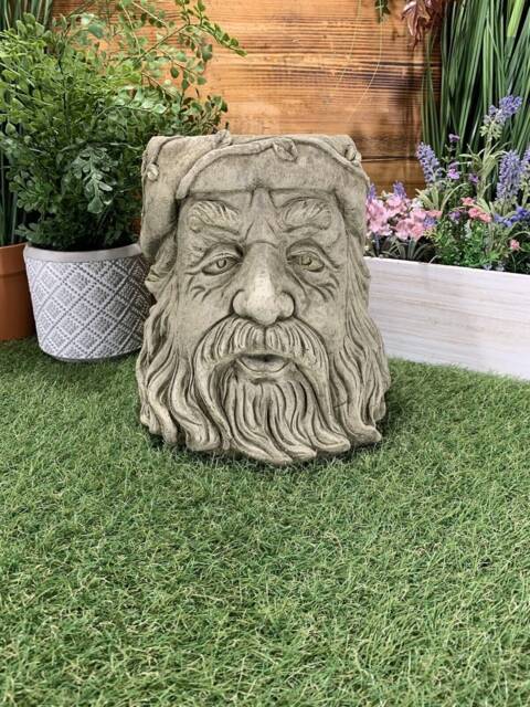 stone Garden Wizard Flower Plant Pot Tree Man Ornament - image 1