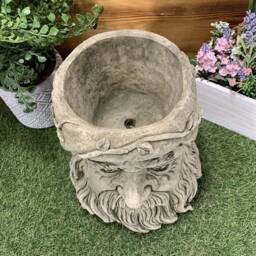stone Garden Wizard Flower Plant Pot Tree Man Ornament - thumbnail 3