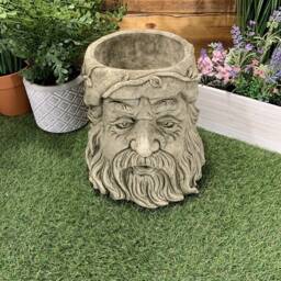 stone Garden Wizard Flower Plant Pot Tree Man Ornament - thumbnail 2