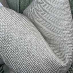 Handmade Herringbone Cushion Cover, Natural Weave Pillow John Lewis Fabric, Double Sided Neutral Sofa Decor - thumbnail 2