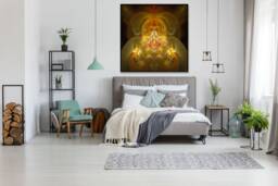 Lakshmi Healing Mandala Tapestry - Wall Hanging Mindfulness Gift Meditation Feminine- Spiritual Visionary Art Fertility - thumbnail 1