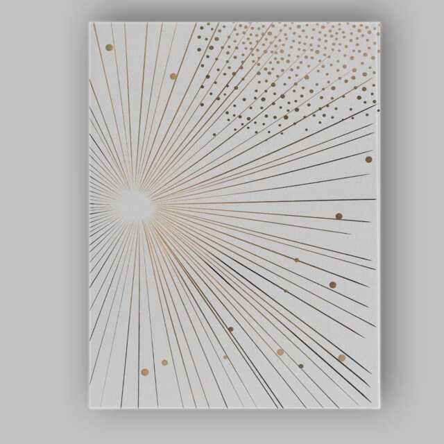 Minimalist Golden Sunburst Abstract Radiating Lines Canvas Wall Art Print Decor Picture Ready To Hang - image 1