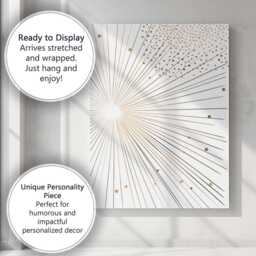 Minimalist Golden Sunburst Abstract Radiating Lines Canvas Wall Art Print Decor Picture Ready To Hang - thumbnail 3